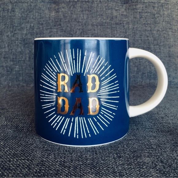 โRAD DADโ Coffee Mug, Navy Blue, White, Gold, 16 oz - Picture 3 of 17